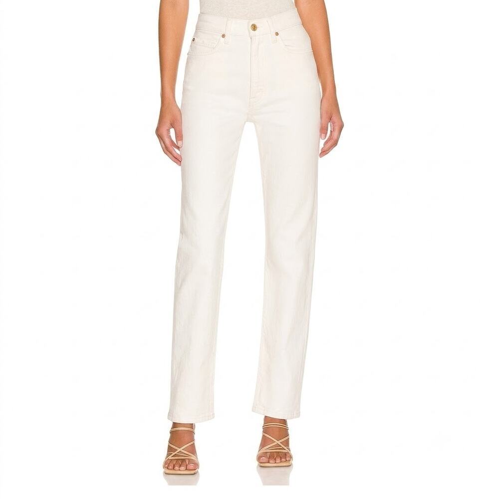 RE/DONE 70s Ultra High Rise Stove Pipe Jeans - White Size 24 NWT D0031